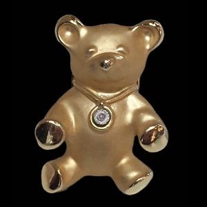 Teddy Bear Pin Vintage Gigio Giusti Gold Tone for Lapel Hat Scarf